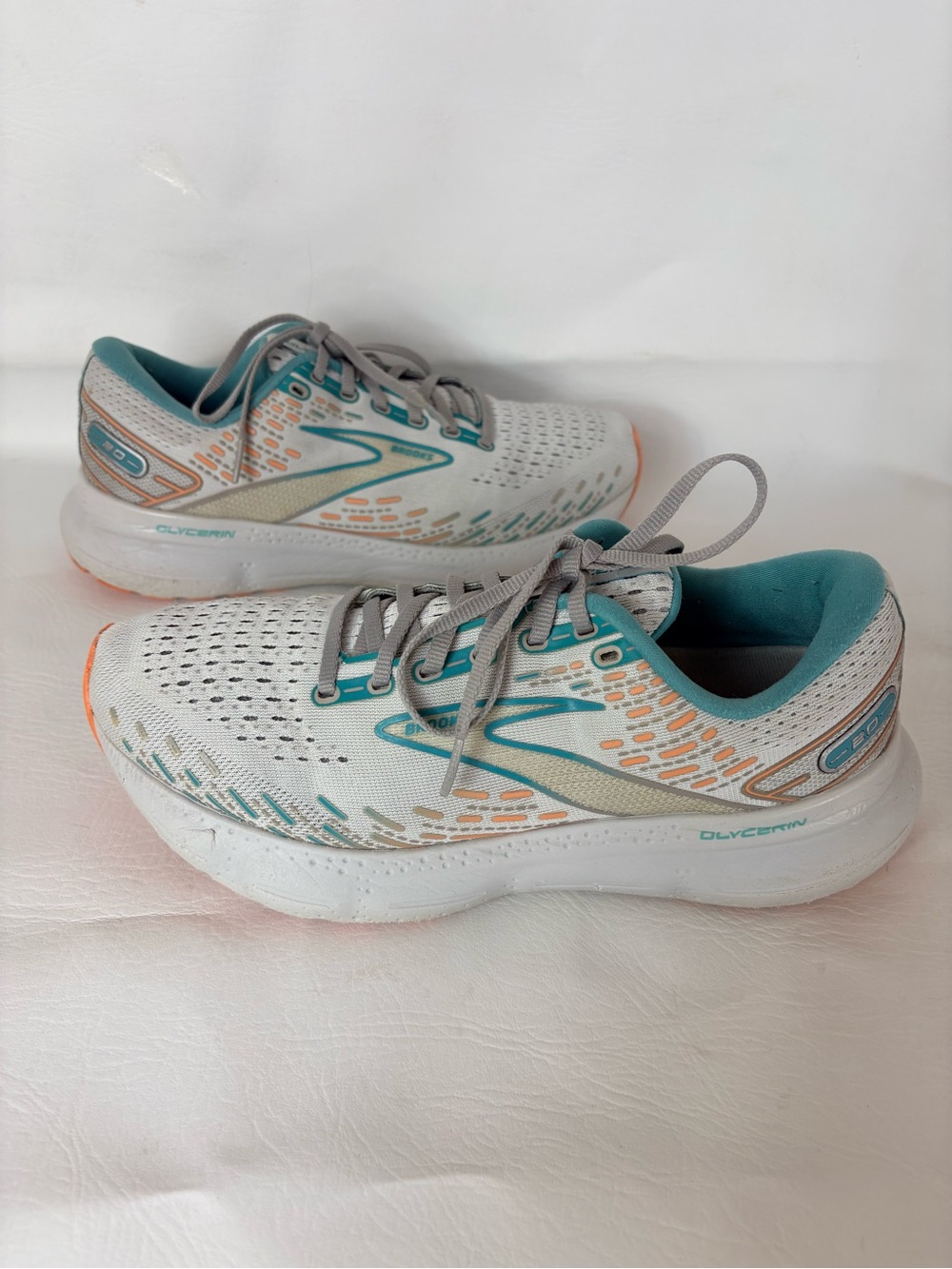 Brooks Glycerin 20 Womens 10 Wide D Oyster Latigo Bay Coral Running Shoes
